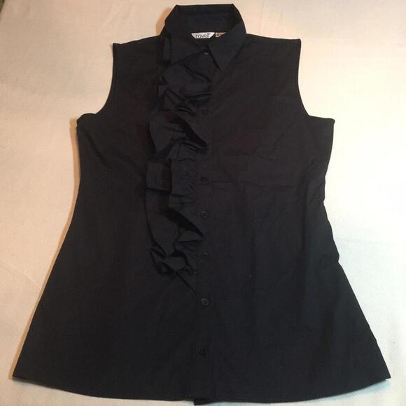 🌺 Ravel button up black sleeveless top size Small - Picture 1 of 5